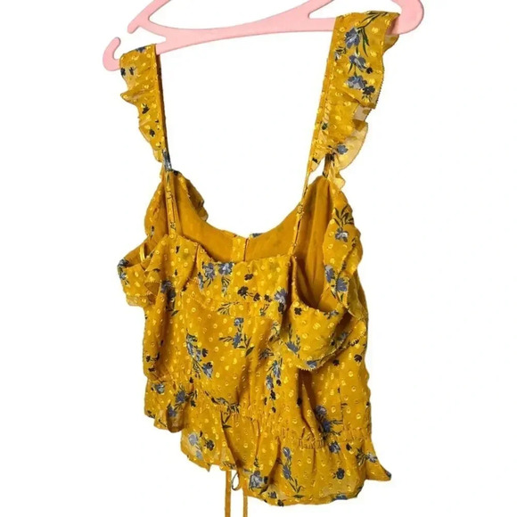 ASTR The Label Donna Ruffle Sleeveless Top Marigold Multi Floral Tank Sz. M NWOT - Picture 13 of 14